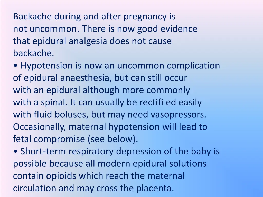 backache during and after pregnancy