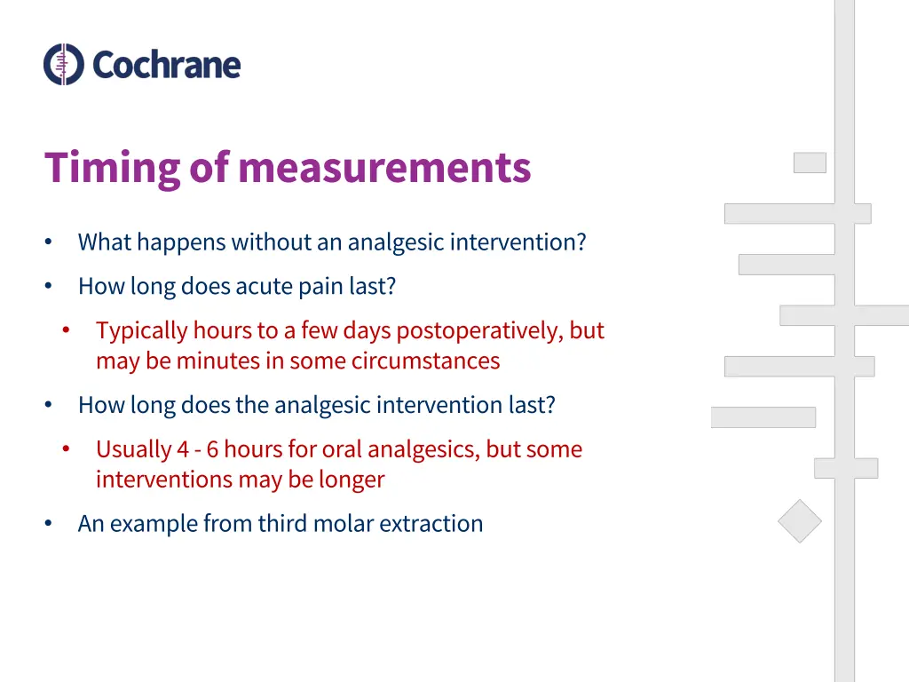 timing of measurements