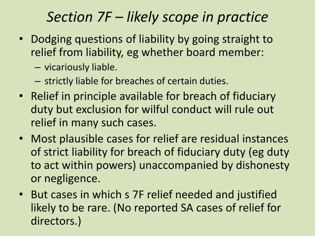 section 7f likely scope in practice