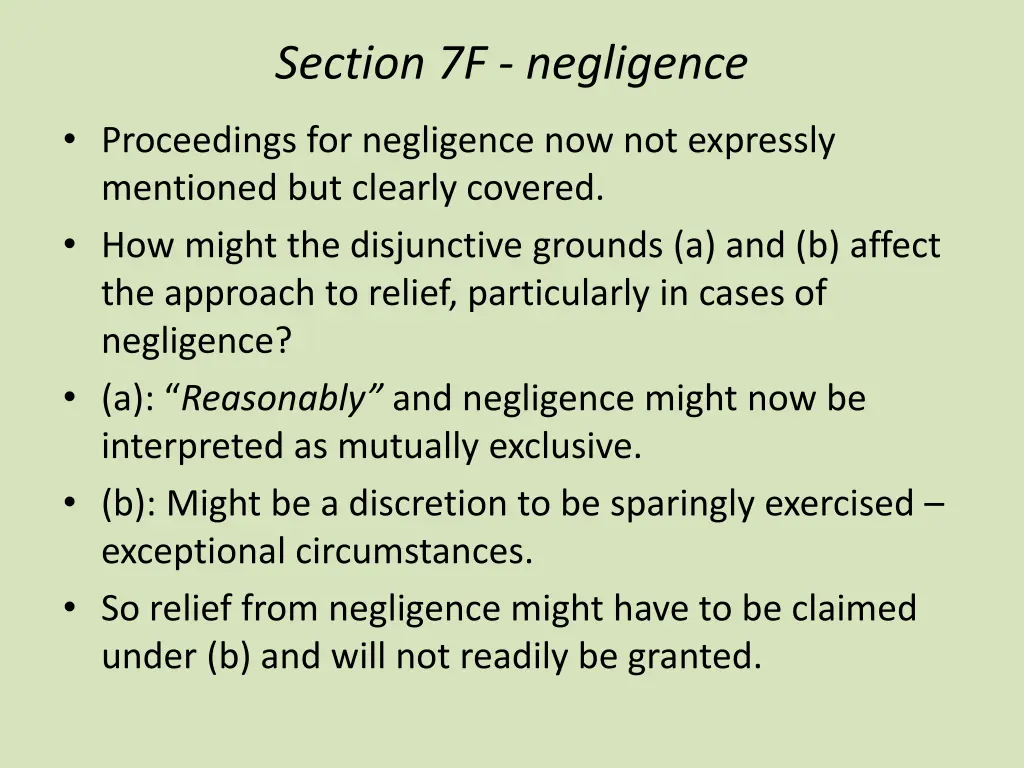 section 7f negligence