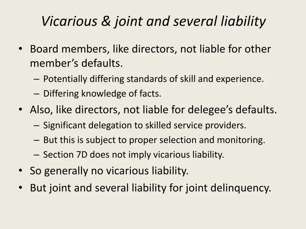 vicarious joint and several liability