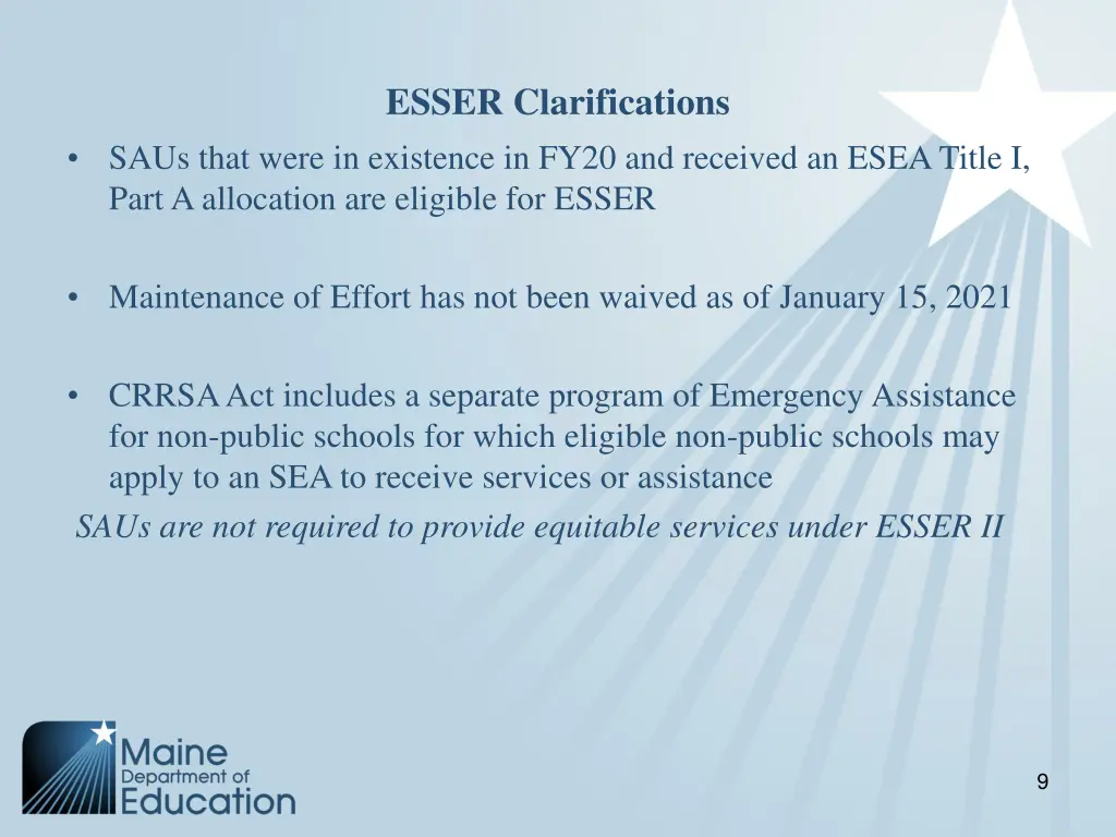 esser clarifications 1