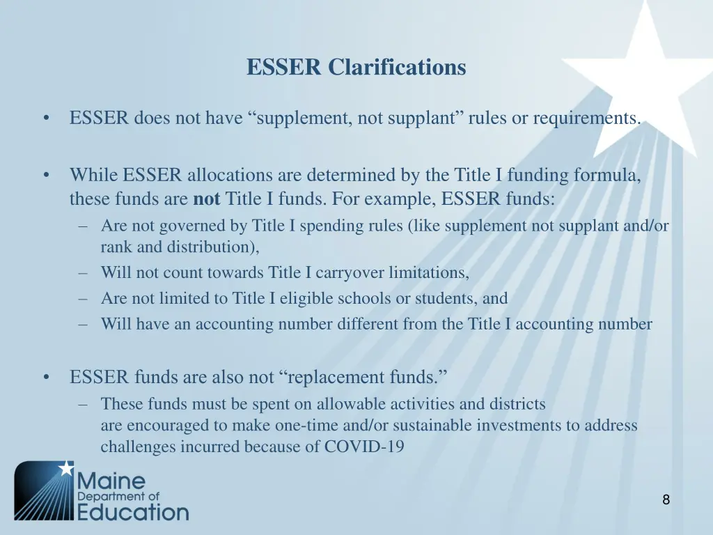 esser clarifications