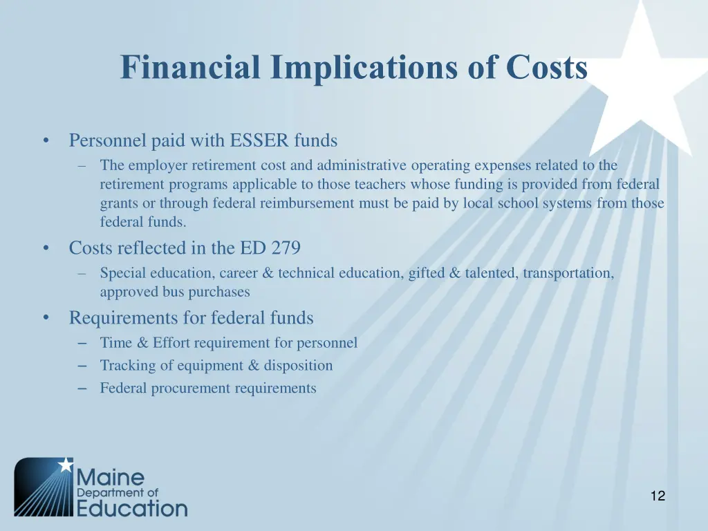 financial implications of costs