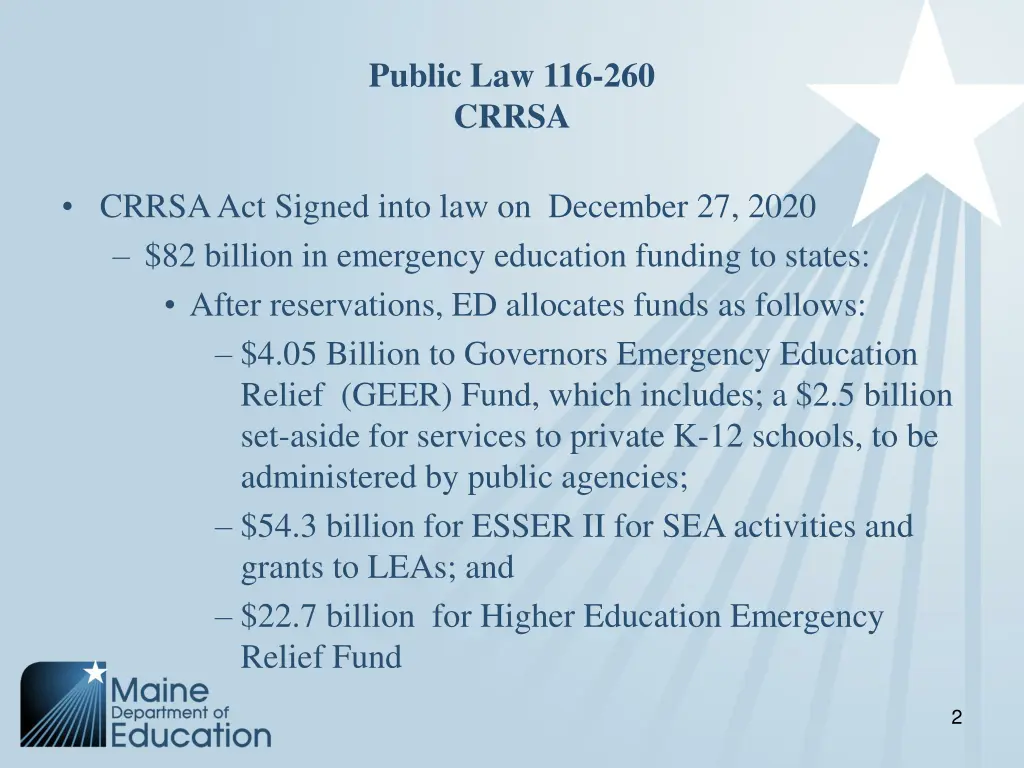 public law 116 260 crrsa