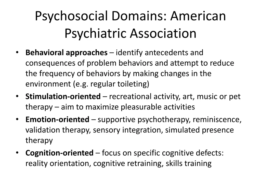 psychosocial domains american psychiatric