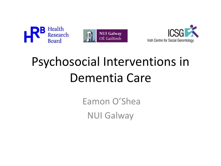 psychosocial interventions in dementia care