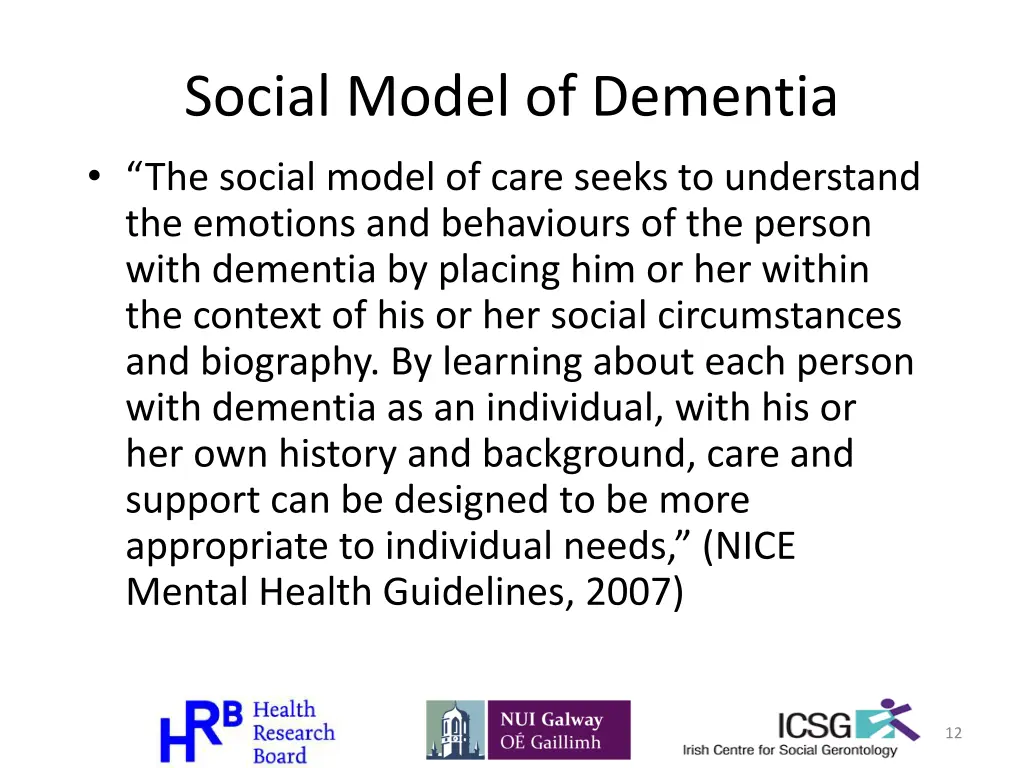 social model of dementia the social model of care