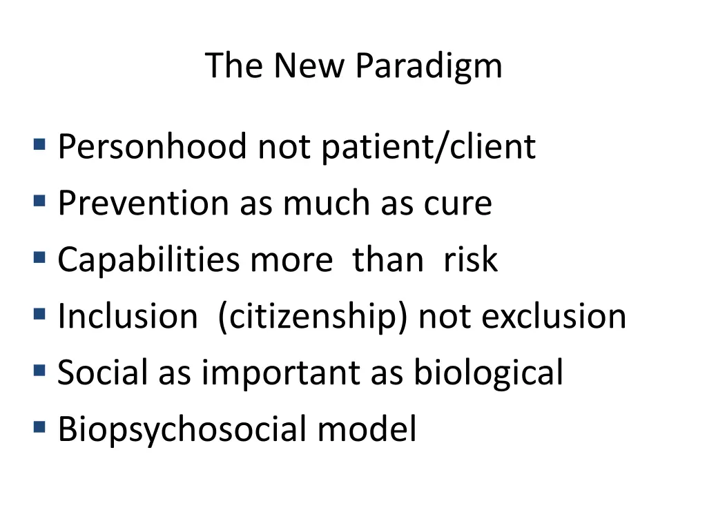 the new paradigm