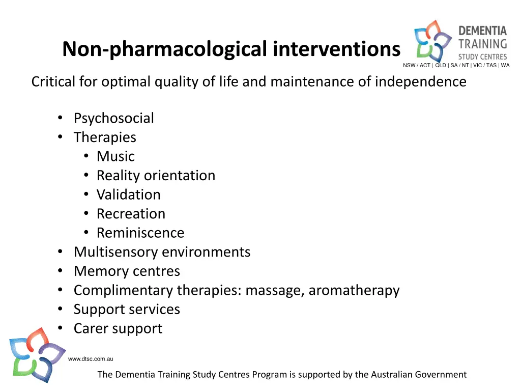 non pharmacological interventions