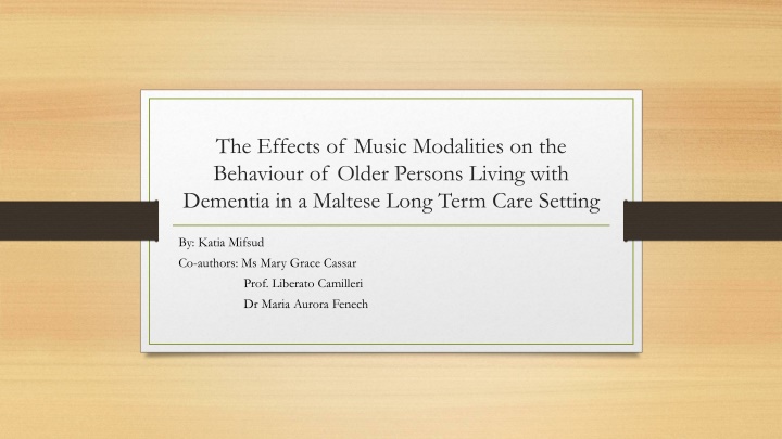 the effects of music modalities on the behaviour