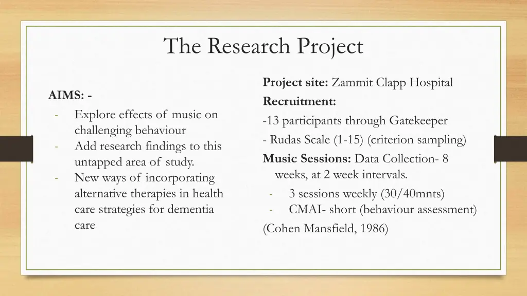 the research project