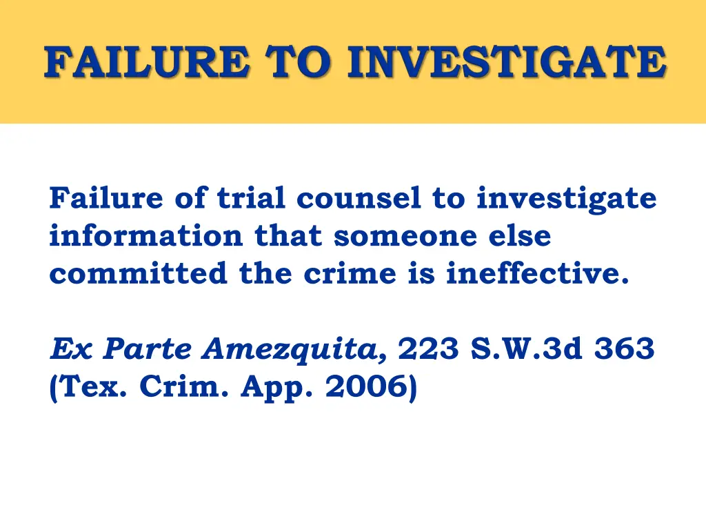 failure of trial counsel to investigate