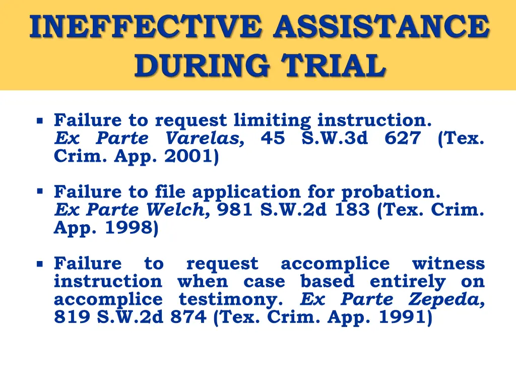 failure to request limiting instruction ex parte