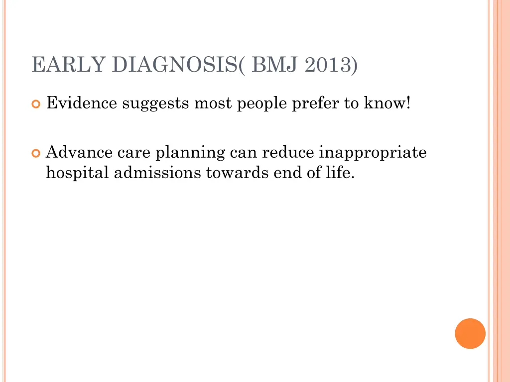 early diagnosis bmj 2013