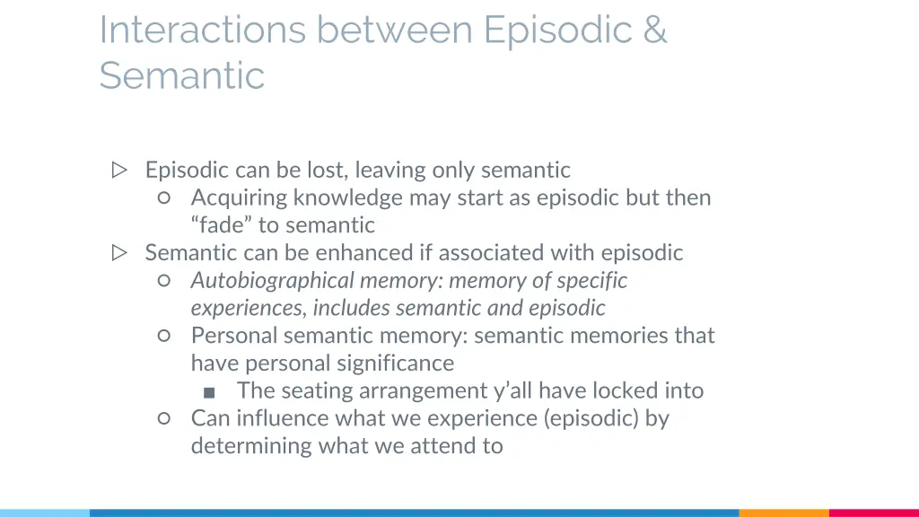 interactions between episodic semantic