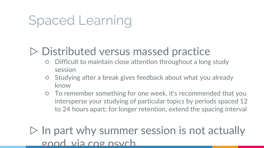 spaced learning