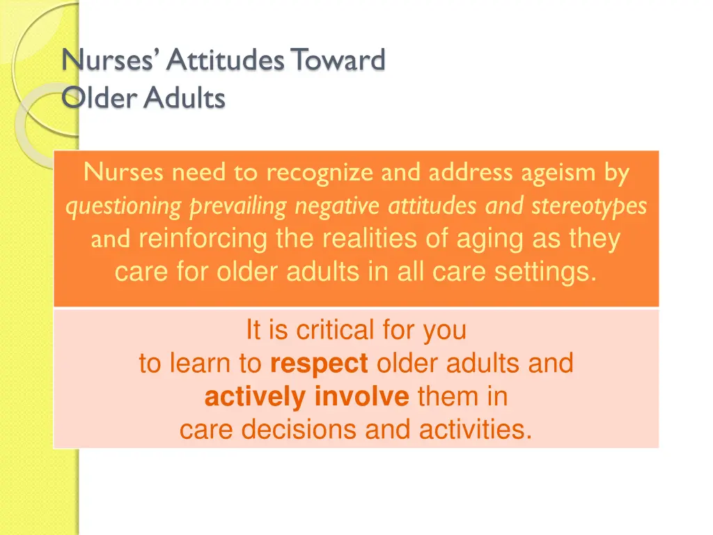 nurses attitudes toward older adults