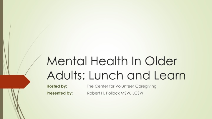 mental health in older adults lunch and learn