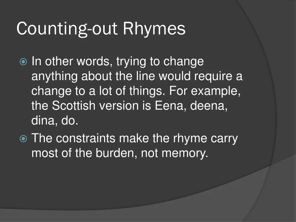 counting out rhymes 11