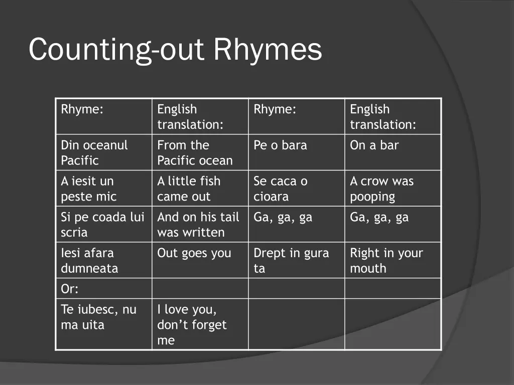 counting out rhymes 21