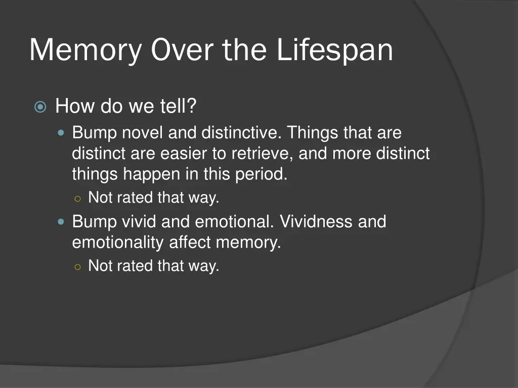 memory over the lifespan 10