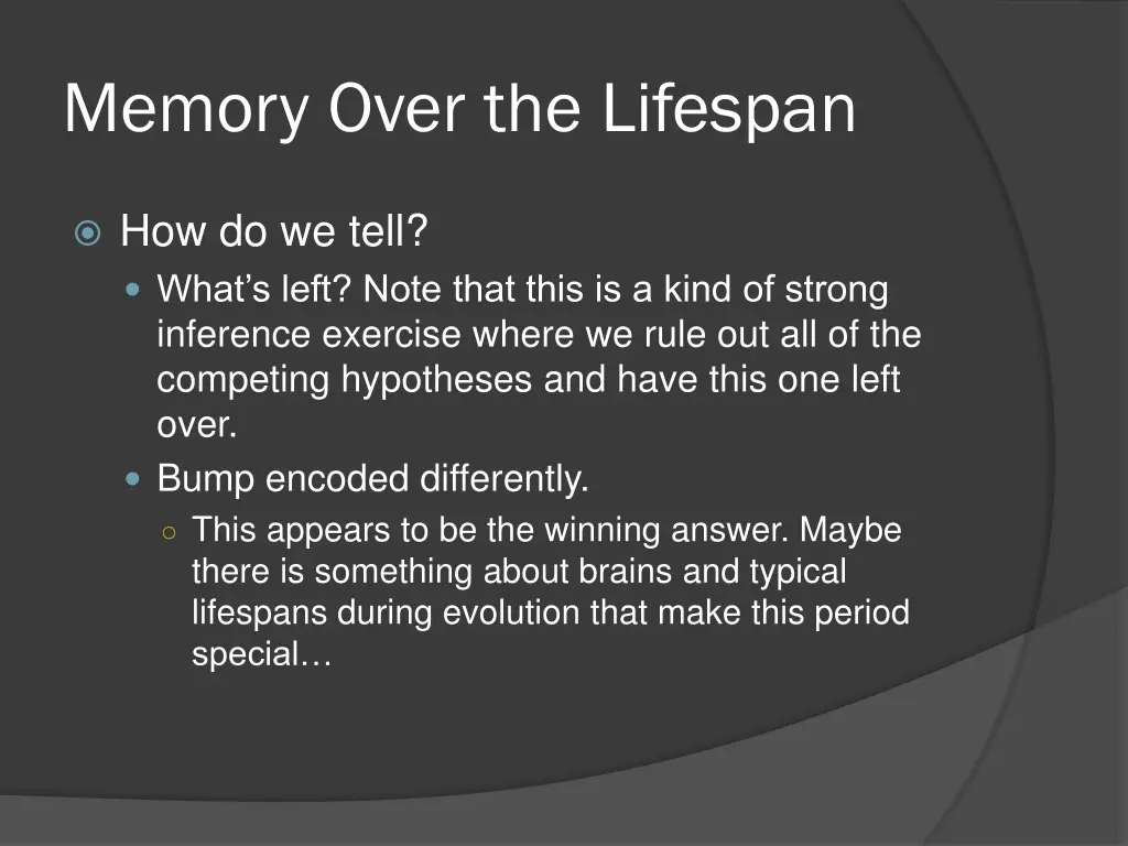 memory over the lifespan 11