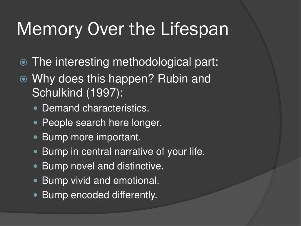 memory over the lifespan 7