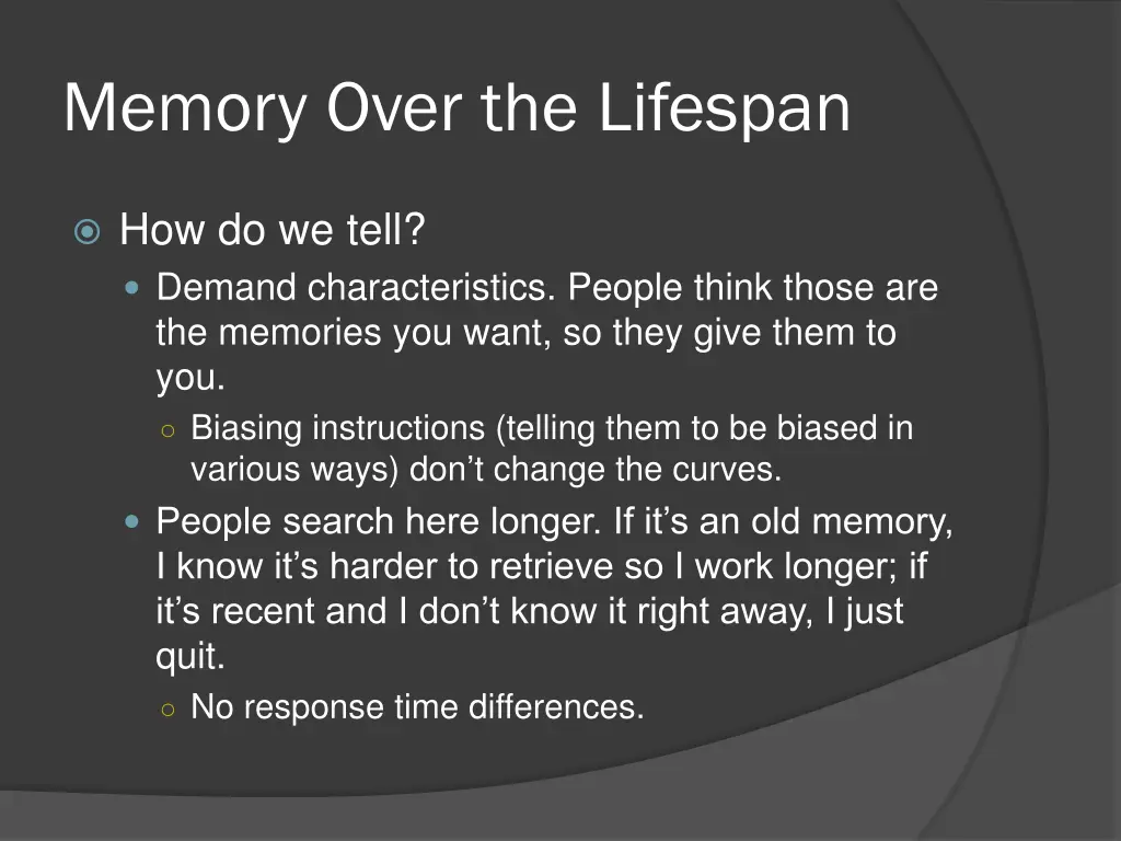 memory over the lifespan 8