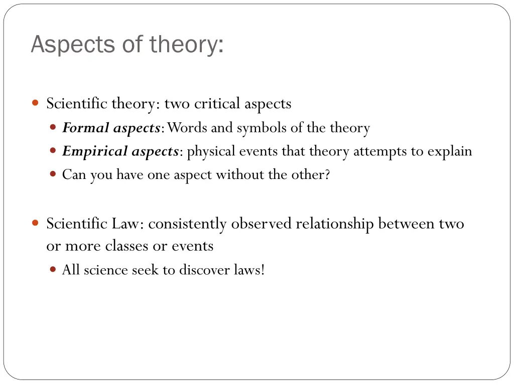 aspects of theory