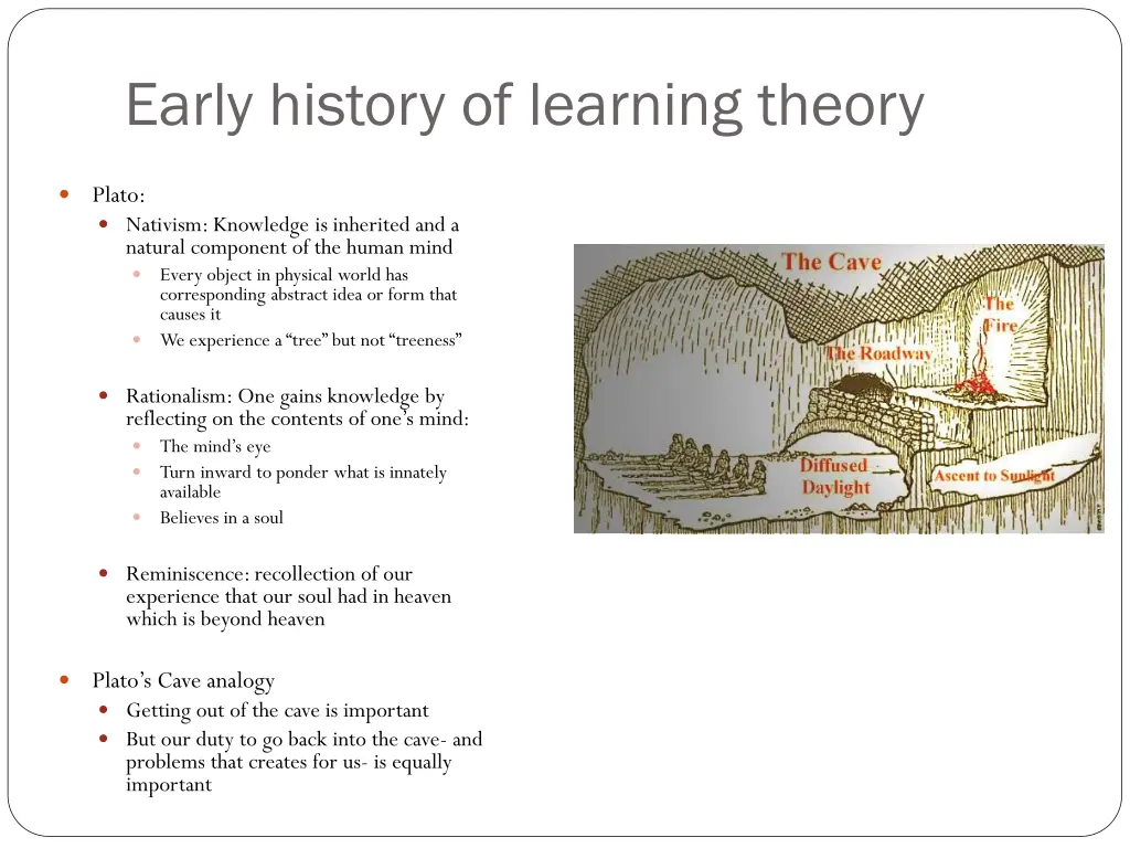 early history of learning theory