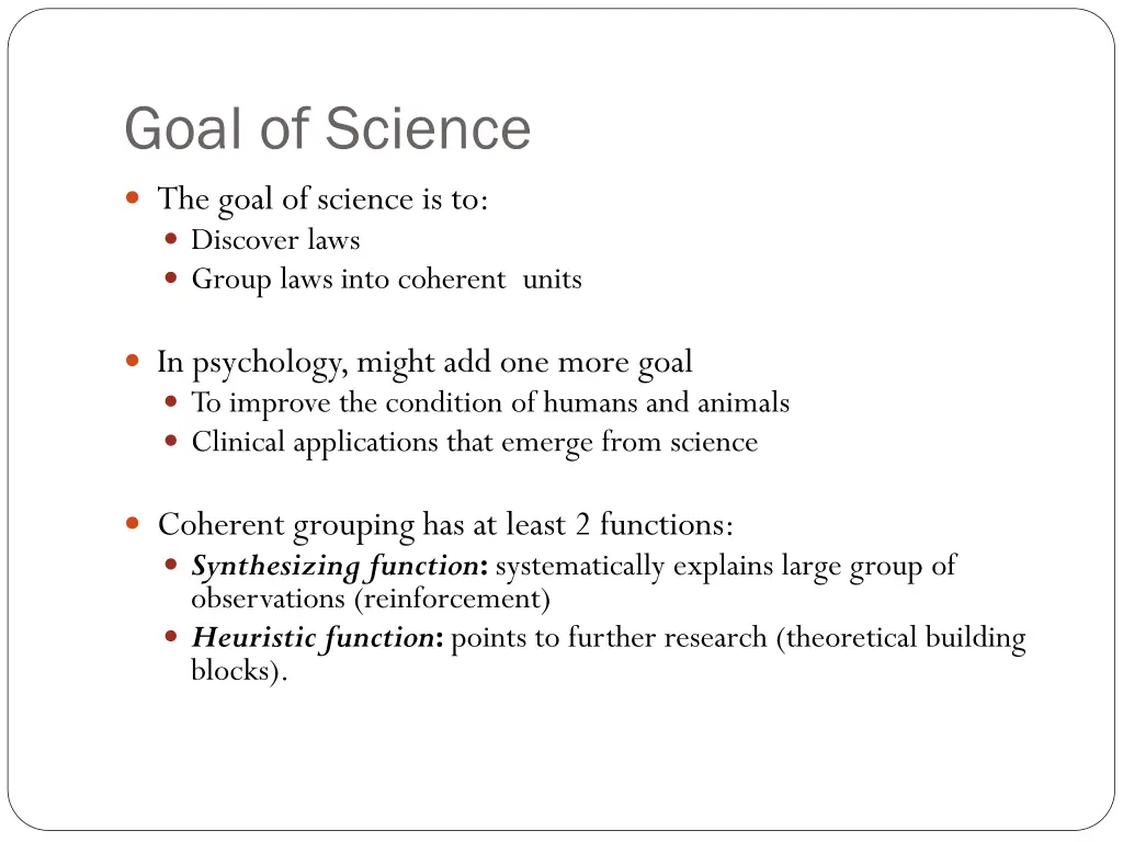 goal of science