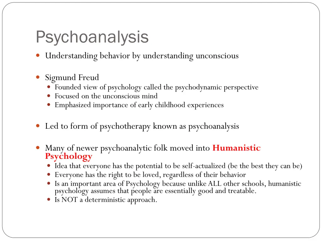 psychoanalysis understanding behavior