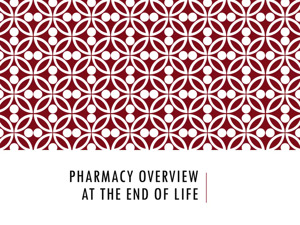 pharmacy overview at the end of life