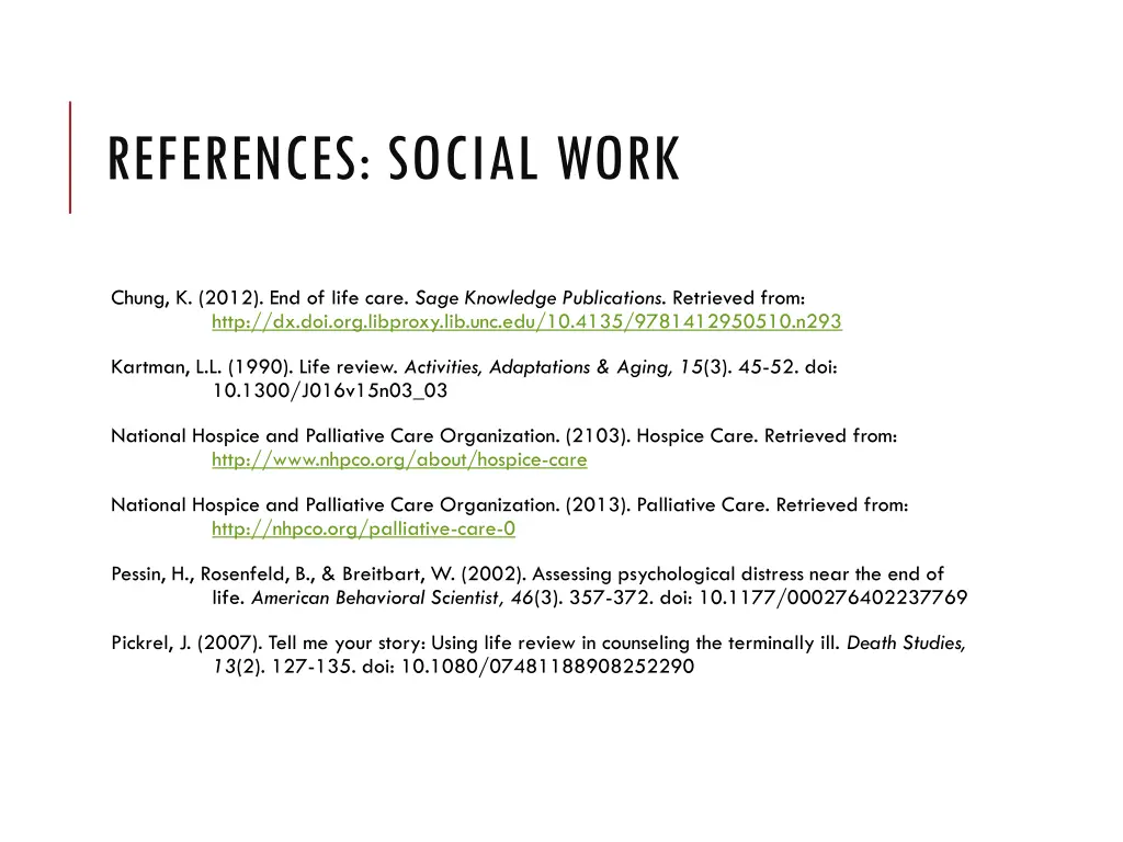 references social work