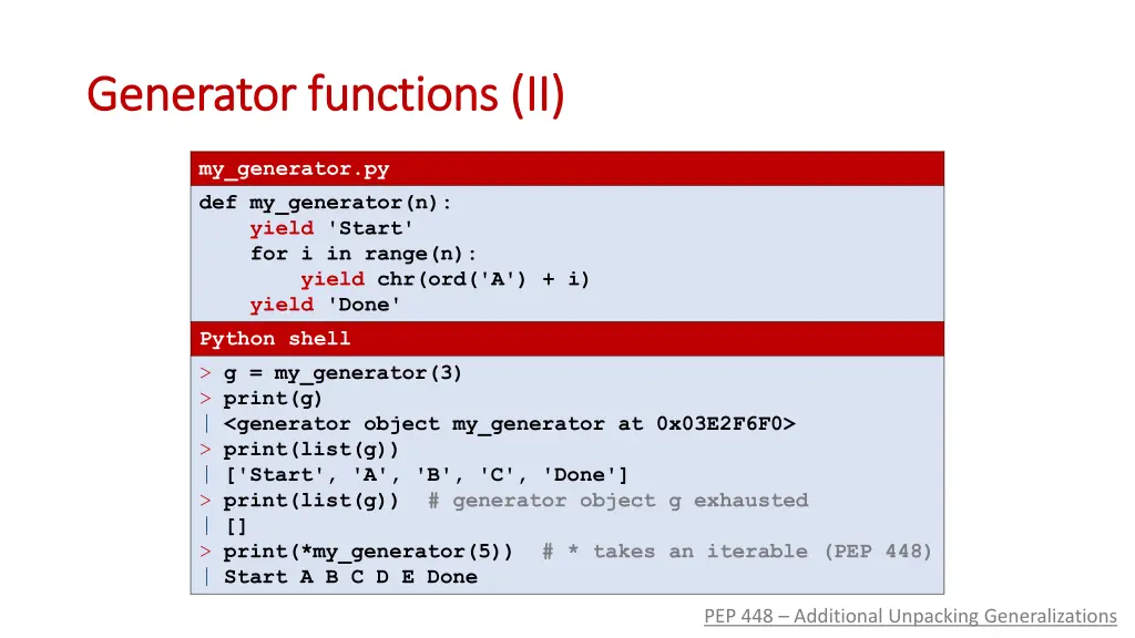 generator functions ii generator functions ii