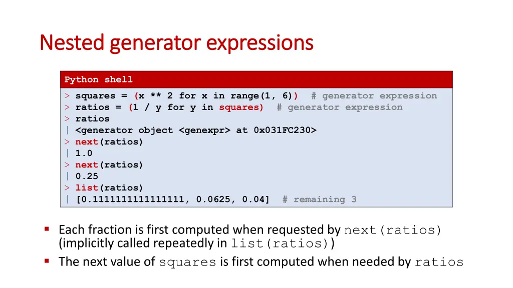 nested generator expressions nested generator