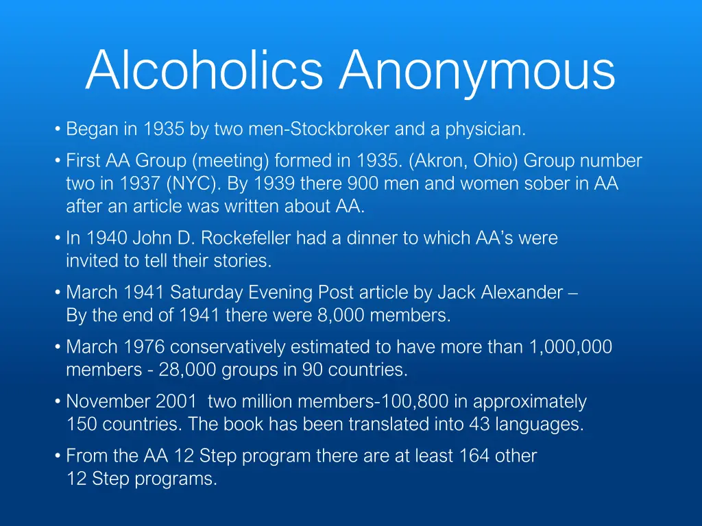 alcoholics anonymous