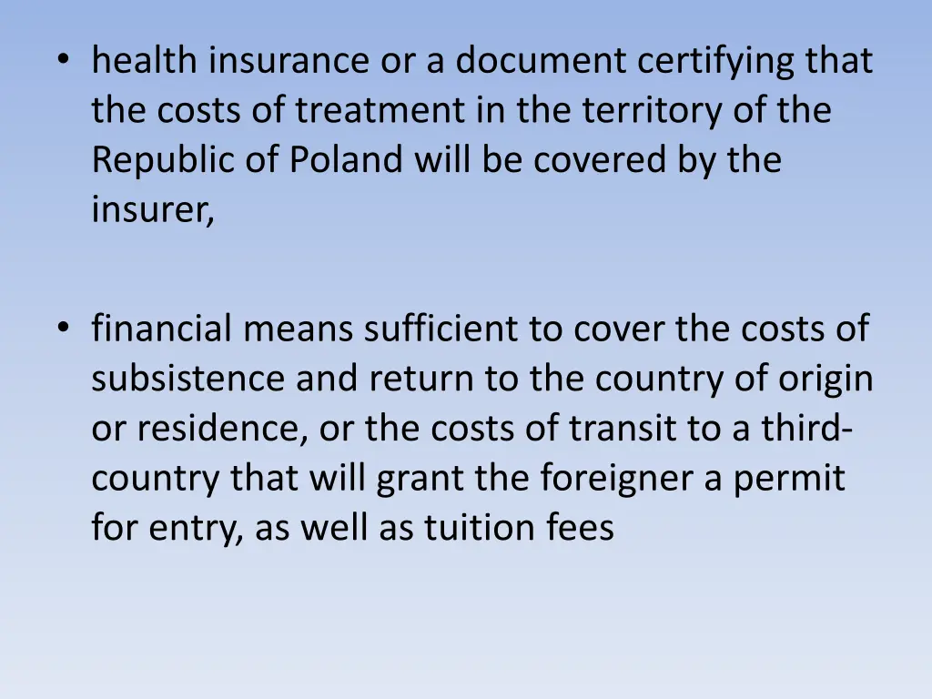 health insurance or a document certifying that