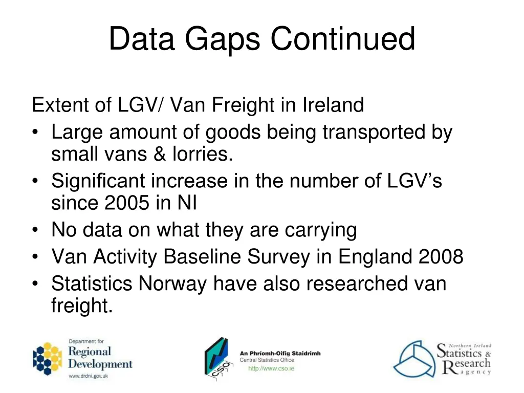 data gaps continued