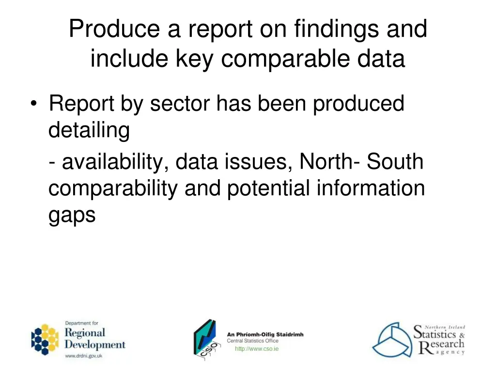 produce a report on findings and include