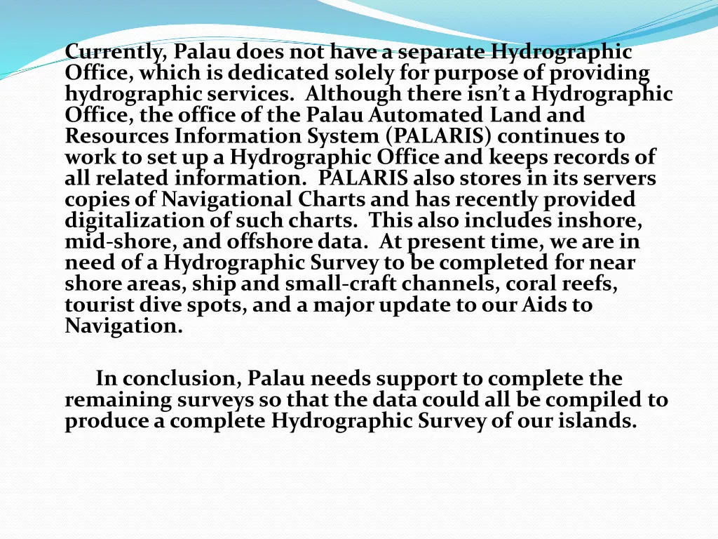 currently palau does not have a separate