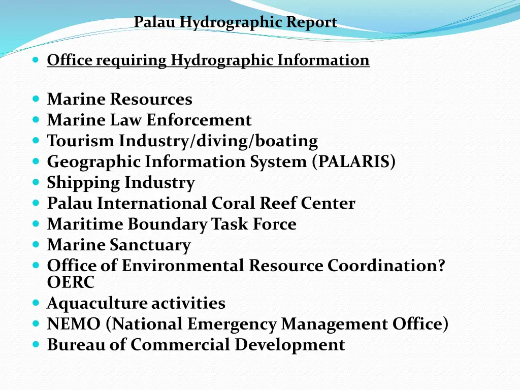 palau hydrographic report