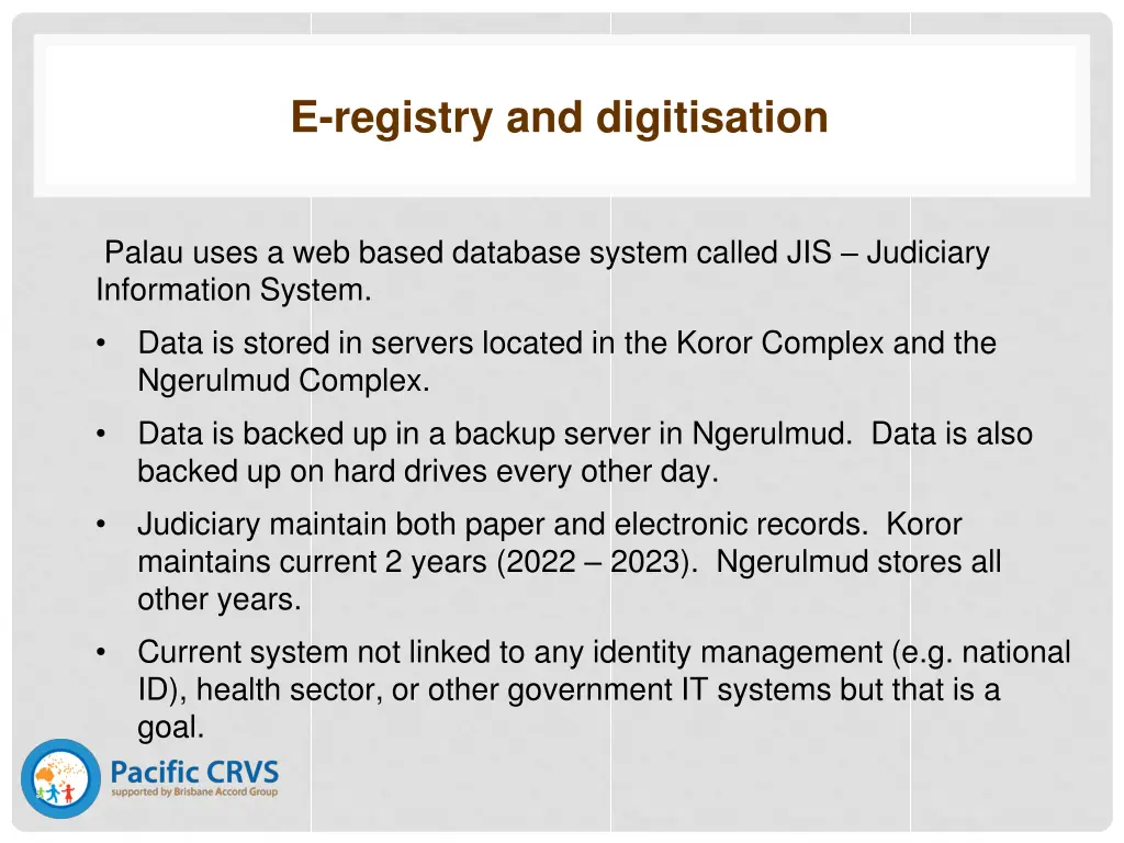 e registry and digitisation