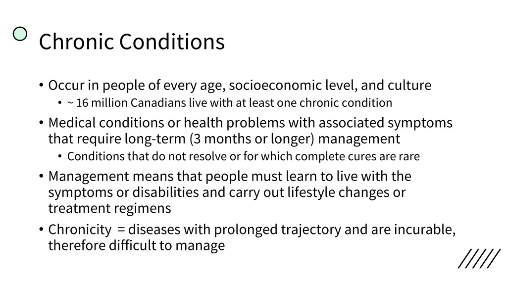 chronic conditions