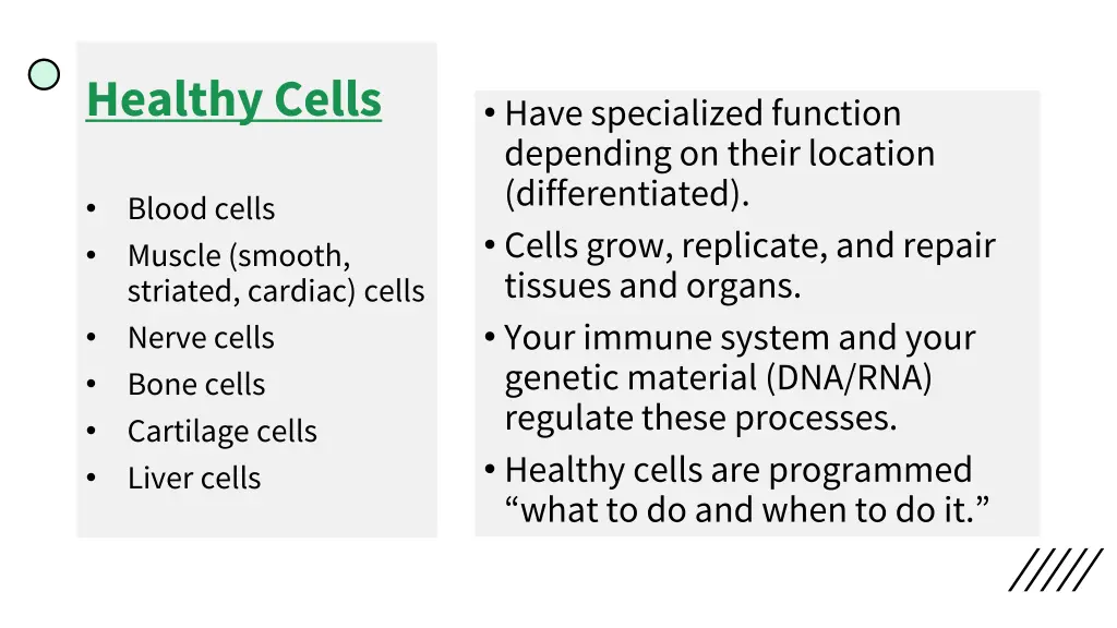 healthy cells