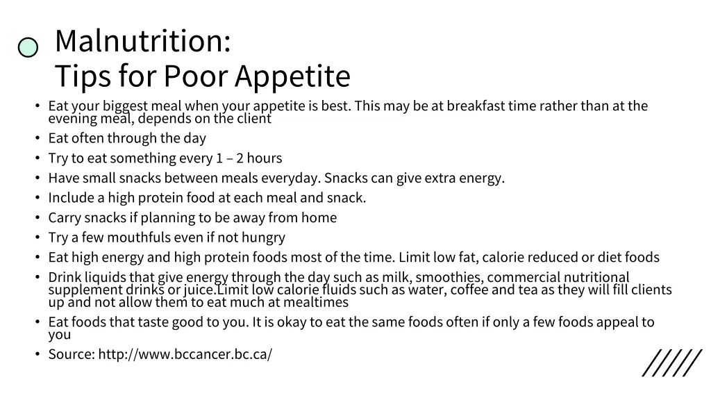 malnutrition tips for poor appetite eat your