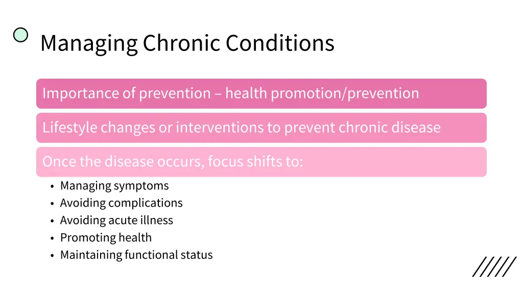 managing chronic conditions