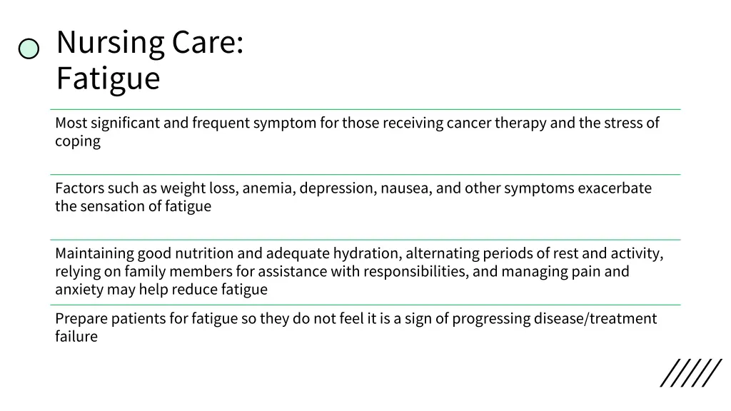 nursing care fatigue