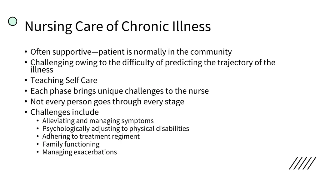 nursing care of chronic illness